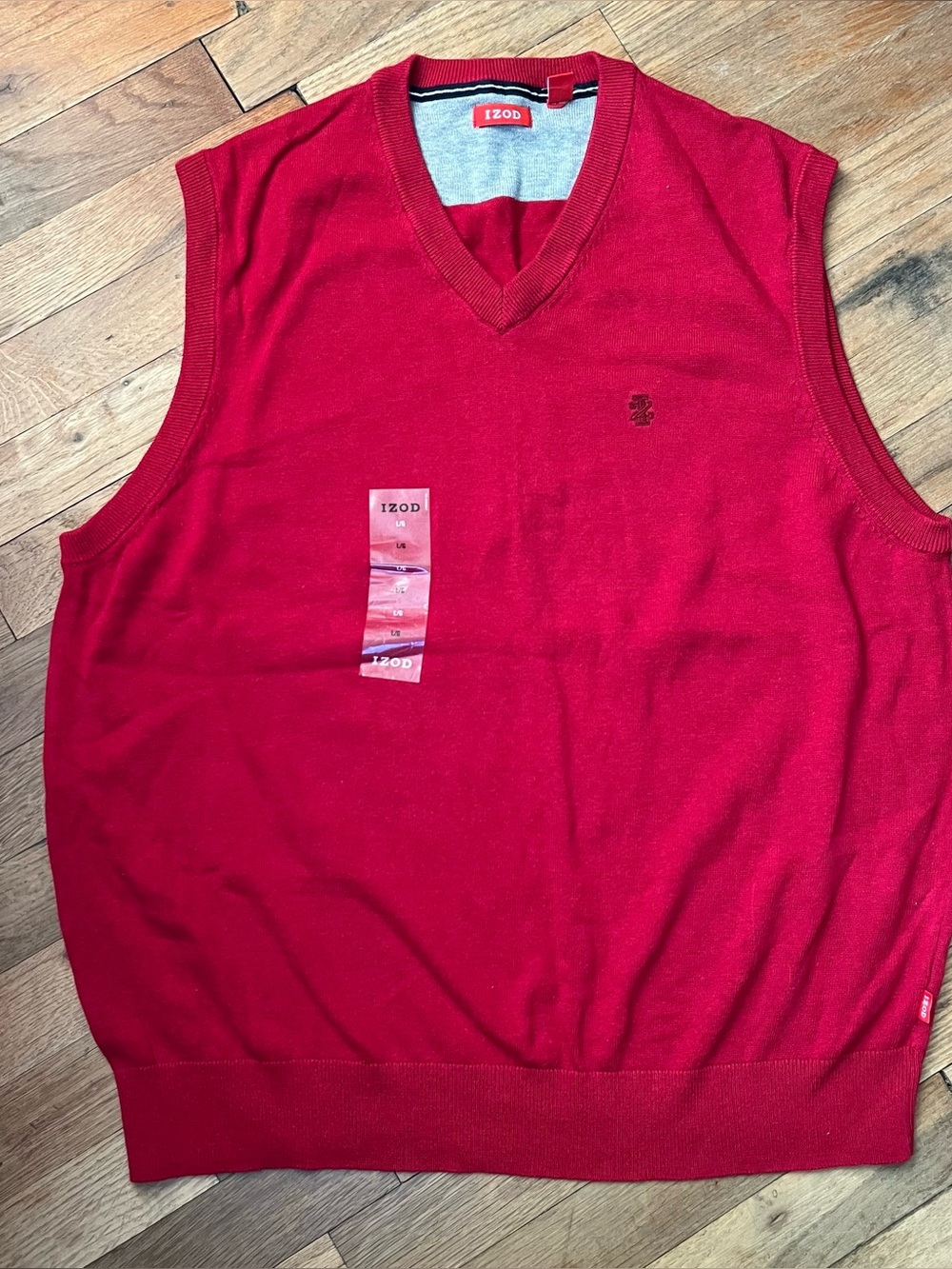 IZOD Men’s Red V-Neck Sweater Vest LARGE